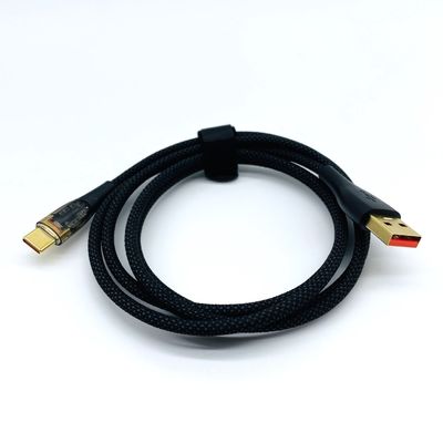 काला 5A 6A फास्ट चार्जिंग USB केबल USB C केबल पुरुष USB A से Type C केबल